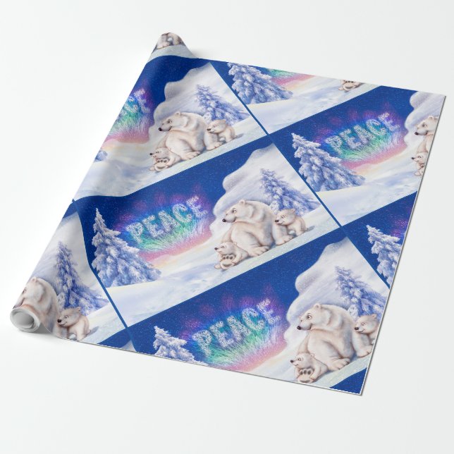 Papier Cadeau Papier d'emballage de Noël PEACE (Déroulé)