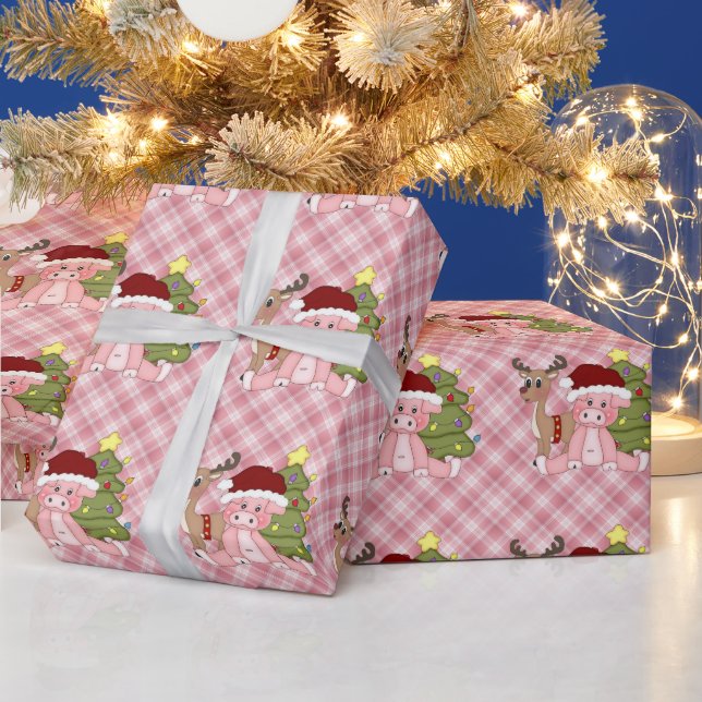 Papier Cadeau Papier d'emballage de Noël pour cochons (Vacances)