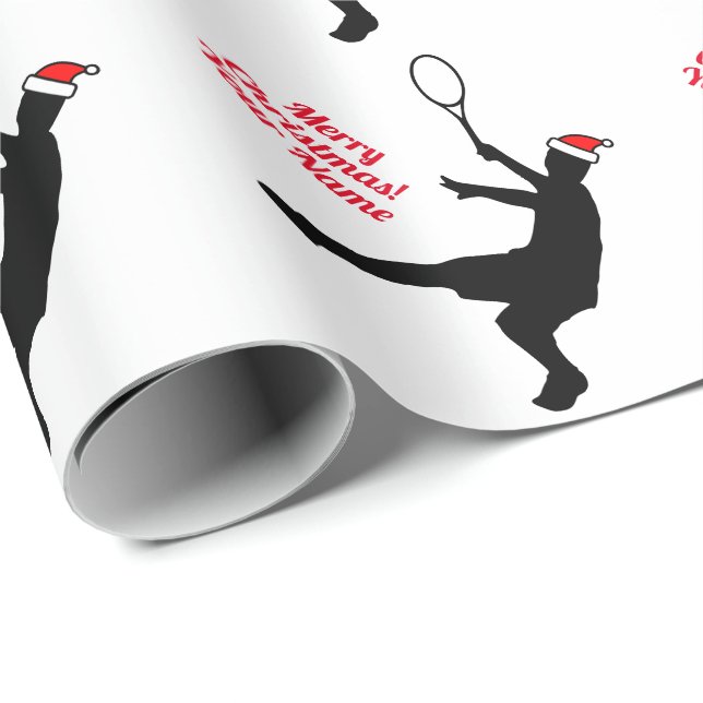 Papier Cadeau Papier d'emballage de Noël pour joueur de tennis e (Coin rond)