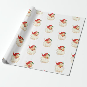 Papier Cadeau Papier d'emballage de Noël Retro Père Noël