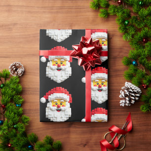 Papier Cadeau Papier d'emballage de Noël Retro Père Noël