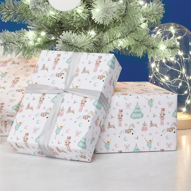 Papier Cadeau Papier d'emballage de Noël rose pastel (Créateur téléchargé)