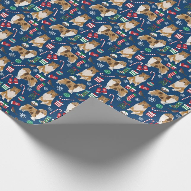 Papier Cadeau Papier d'emballage de Noël Rough Collie (Coin)