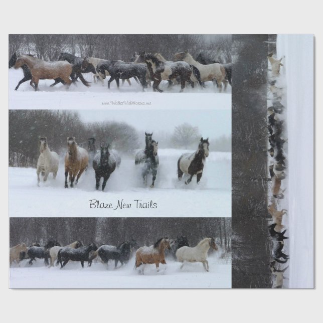 Papier Cadeau Papier d'emballage de nouveau cheval de traînées (Plat)