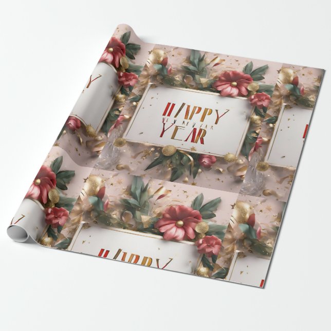 Papier Cadeau papier d'emballage de nouvelle année (Déroulé)