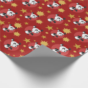 Papier Cadeau Papier d'emballage de panda de Noël