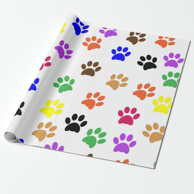 Papier Cadeau papier d'emballage de pattes de chat (Déroulé)