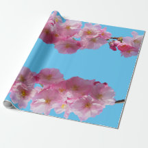 Papier d'emballage de photo de fleurs de cerisier
