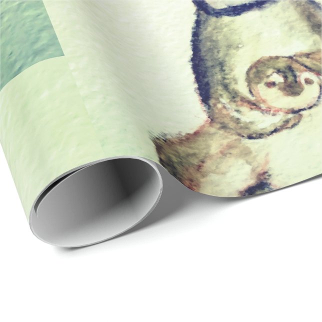 Papier Cadeau Papier d'emballage de pingouins (Coin rond)