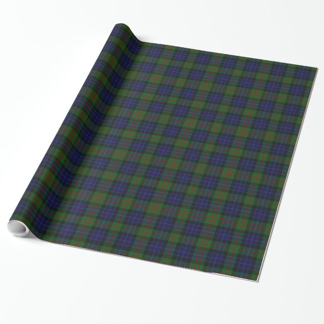 Papier Cadeau Papier d'emballage de plaid de tartan de Gunn (Déroulé)