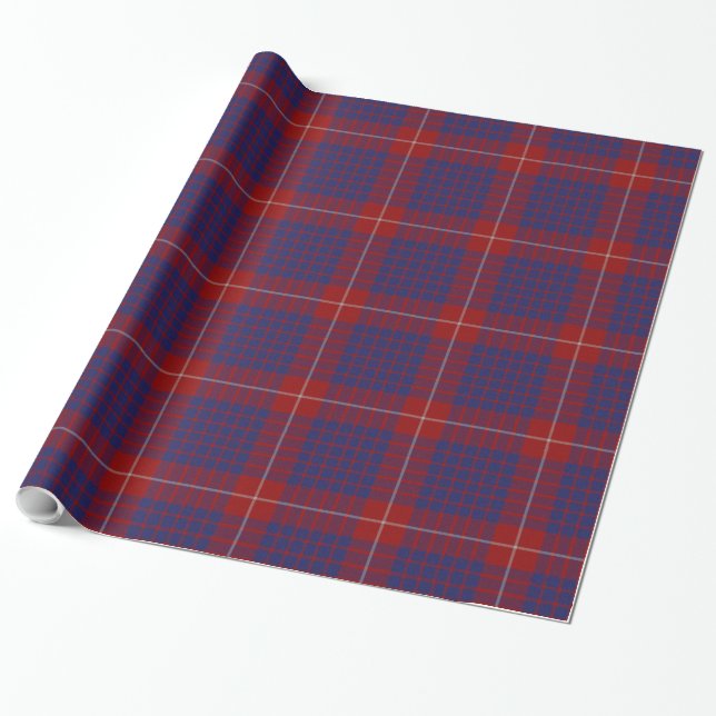 Papier Cadeau Papier d'emballage de plaid de tartan de Hamilton (Déroulé)