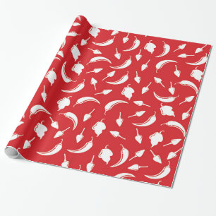 Papier Cadeau Papier d'emballage de poivre de fête de piment