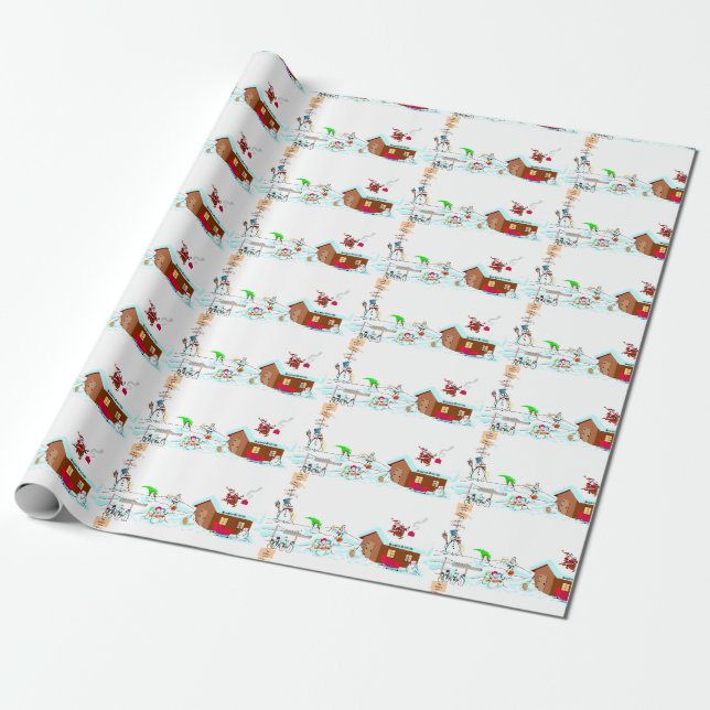 Papier Cadeau Papier d'emballage de Pôle Nord (Déroulé)