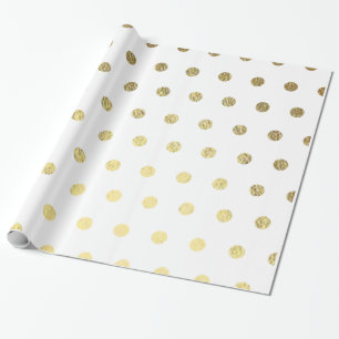Papier Cadeau Papier d'emballage de PolkaDot de feuille d'or