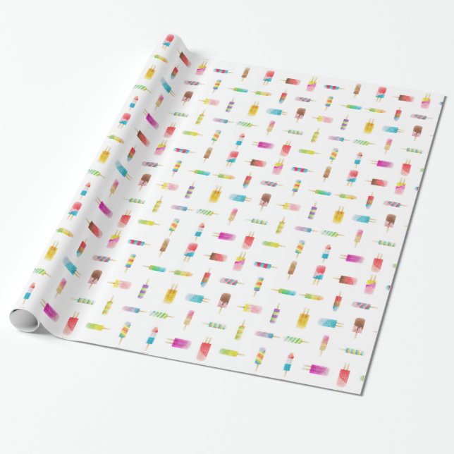 Papier Cadeau Papier d'emballage de popsicle de crème glacée (Déroulé)