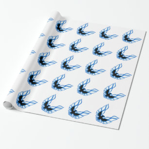 Papier Cadeau Papier d'emballage de poulet criard bleu brillant