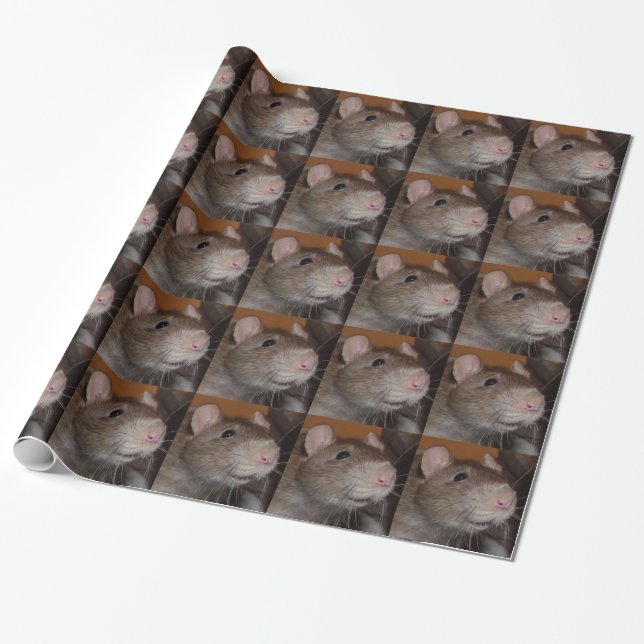 Papier Cadeau papier d'emballage de rat à rire (Déroulé)