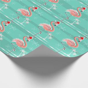 Papier Cadeau Papier d'emballage de rayure de Flamant rose de