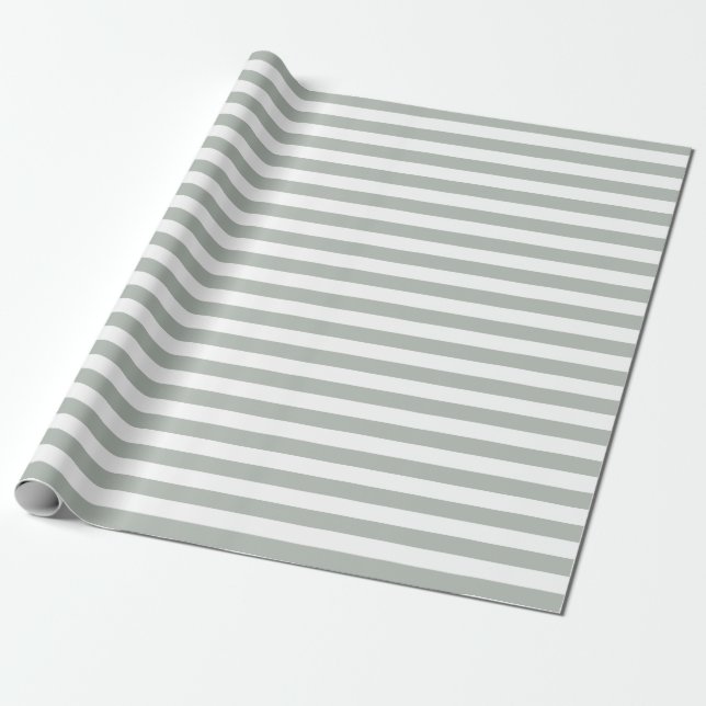 Papier Cadeau Papier d'emballage de rayures de gris argenté (Déroulé)