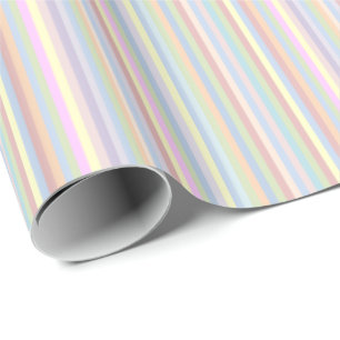 Papier Cadeau Papier d'emballage de rayures en pastel