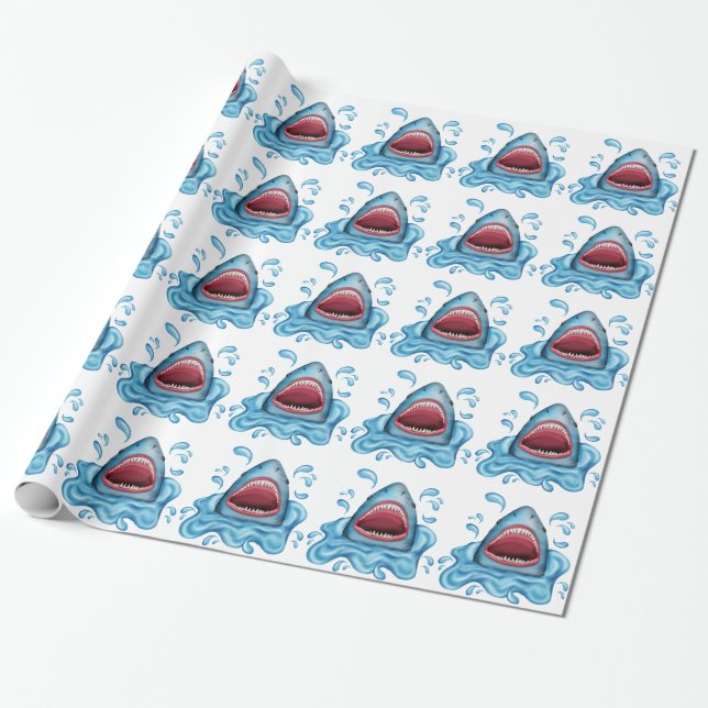 Papier Cadeau Papier d'emballage de requin (Déroulé)