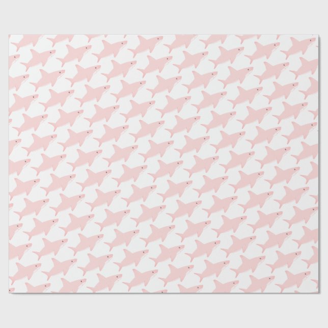 Papier Cadeau Papier d'emballage de requin rose mignon (Plat)