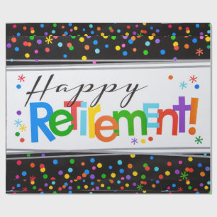 Papier Cadeau Papier d'emballage de retraite heureux