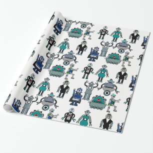 Papier Cadeau papier d'emballage de robot d'amusement pour des
