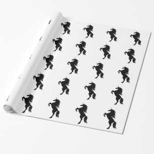 Papier Cadeau Papier d'emballage de silhouette de licorne
