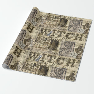 Papier Cadeau Papier d'emballage de sorcellerie vintage