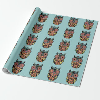 Papier Cadeau Papier d'emballage de sucre de hibou bleu de crâne