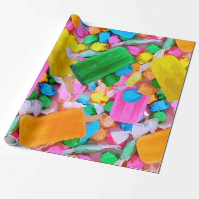 Papier Cadeau Papier d'emballage de sucrerie (Déroulé)