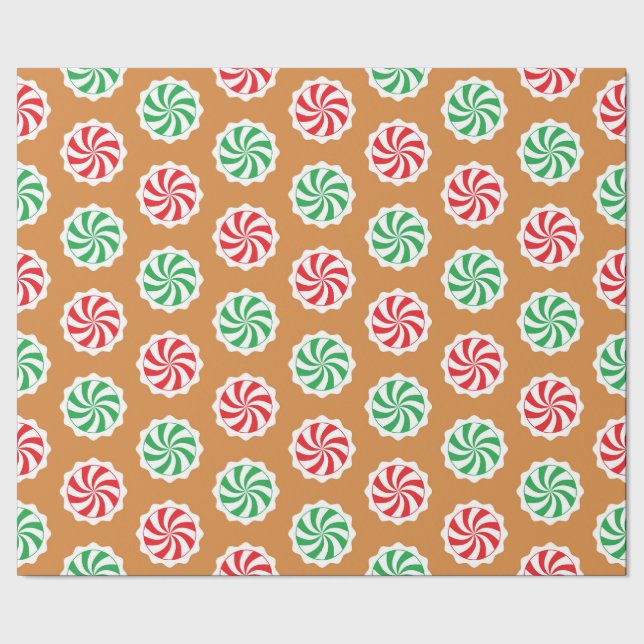 Papier Cadeau Papier d'emballage de sucrerie de menthe poivrée (Couture)