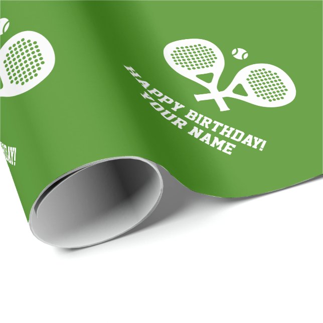 Papier Cadeau Papier d'emballage de tennis fait sur commande de (Coin rond)
