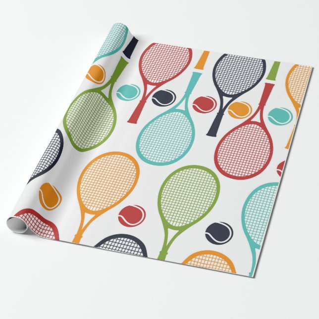 Papier Cadeau Papier d'emballage de tennis pour le cadeau et la (Déroulé)