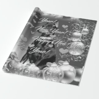 Papier Cadeau Papier d'emballage de thème monochrome de nouvelle