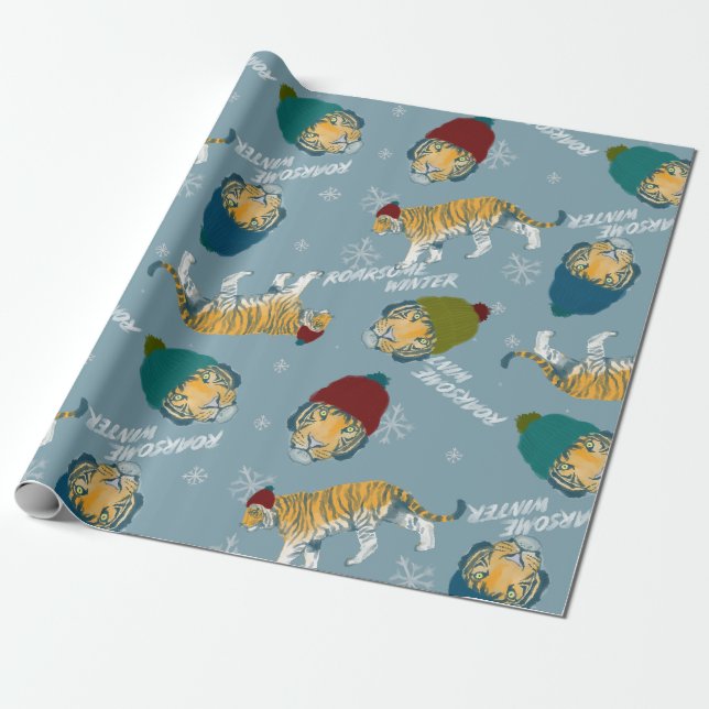 Papier Cadeau Papier d'emballage de tigre (Déroulé)