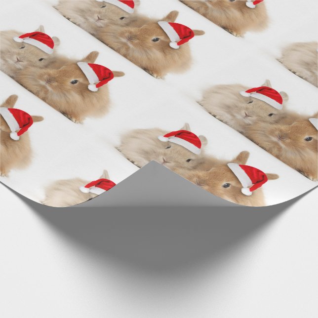 Papier Cadeau Papier d'emballage de vacances de lapin de Noël (Coin)