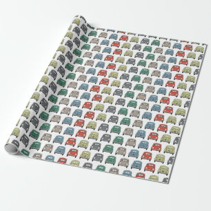 Papier Cadeau papier d'emballage de voiture classique colorée