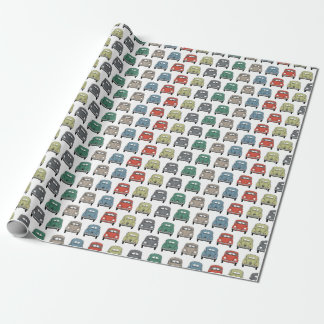 Papier Cadeau papier d'emballage de voiture classique colorée