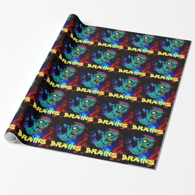 Papier Cadeau Papier d'emballage de zombi (Déroulé)