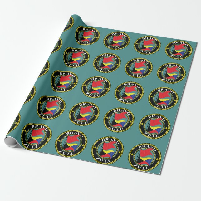 Papier Cadeau Papier d'emballage de zoulou de bravo (Déroulé)