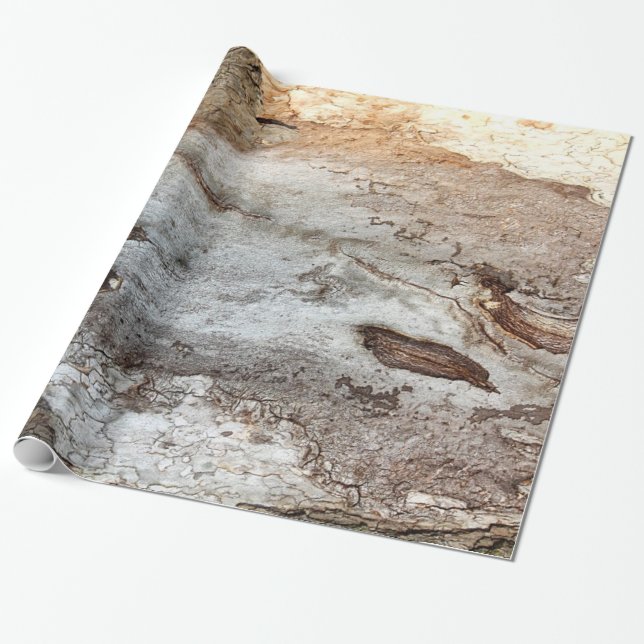 Papier Cadeau Papier d'emballage d'écorce en bois d'arbre (Déroulé)