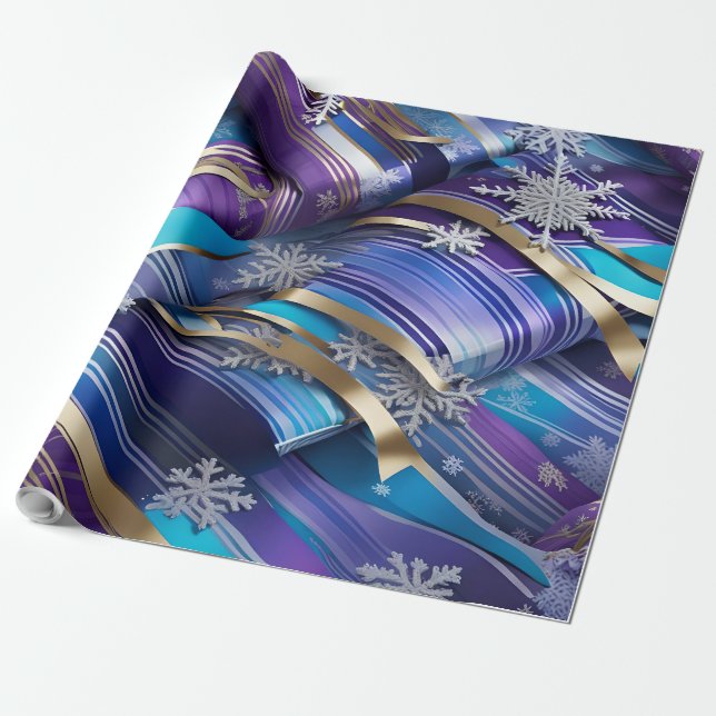 Papier Cadeau papier d'emballage d'élégance royale d'hiver (Déroulé)