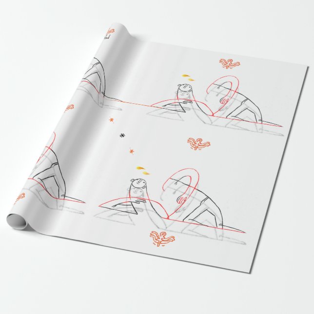 Papier Cadeau Papier d'emballage d'île de Shrug (Déroulé)
