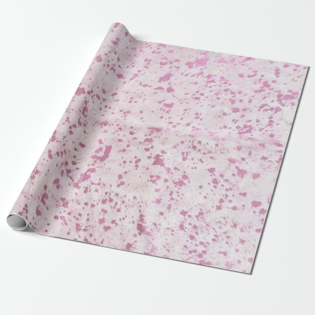 Papier Cadeau Papier d'emballage d'impression en blanc rose (Déroulé)