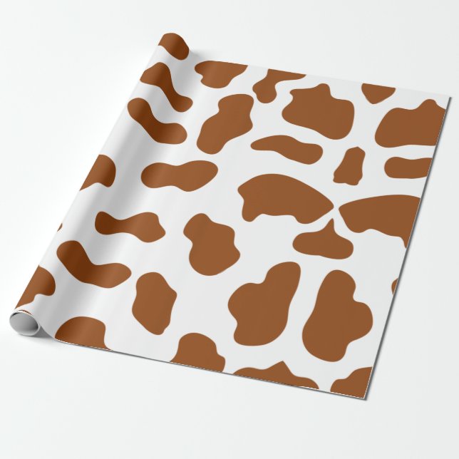 Papier Cadeau Papier d'emballage d'impression pour vache  (Déroulé)