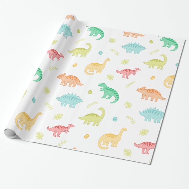 Papier Cadeau Papier d'emballage Dinosaur (Déroulé)