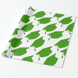 PAPIER CADEAU PAPIER D'EMBALLAGE D'OBTENTION DU DIPLÔME VERTE ET