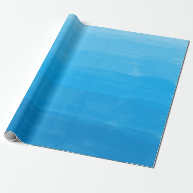 Papier Cadeau Papier d'emballage d'Ombre de bleu d'océan (Déroulé)